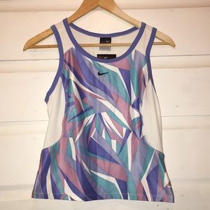 Nike tennis white blue tank size s (4-6) women’s